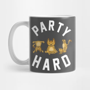 Party Hard Funny Cats Doing Yoga Mug